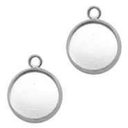 Anh&auml;nger Metall Fassung f&uuml;r Cabochon 12mm Antik silber