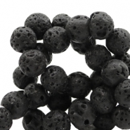 8 mm Naturstein Perlen matt Lava Black