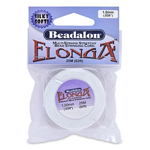 Beadalon Elonga Elastisches Reihdraht 1.0mm White
