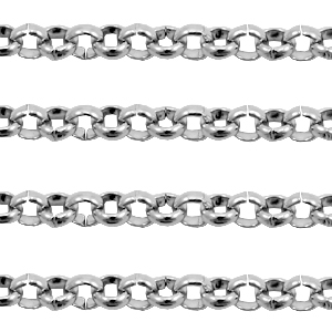 Stainless Steel - Rostfrei Stahl Schmuckzubeh&ouml;r Gliederkette 3mm Antik silber