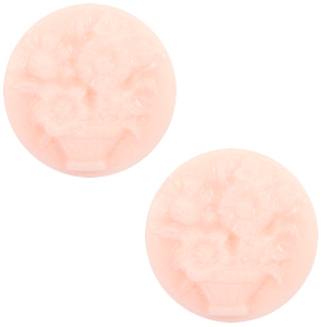 Cabochon Basic Camee 20mm Blumenstrauss Light pink-off white