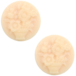 Cabochon Basic Camee 20mm Blumenstrauss Light peach-beige