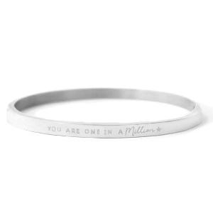Armb&auml;nder aus Stainless Steel - Rostfreiem Stahl "YOU ARE ONE IN A MILLION" Silber