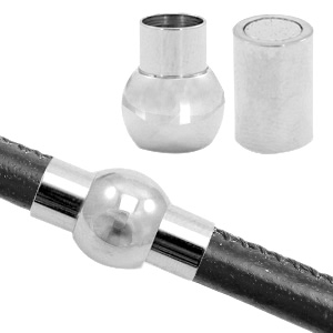 Stainless Steel - Rostfrei Stahl Schmuckzubeh&ouml;r Magnetverschluss &Oslash;6mm Antik silber