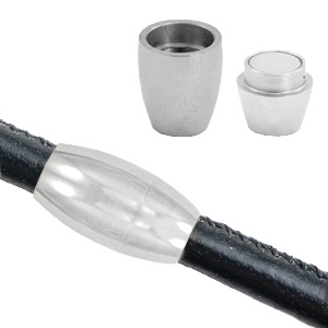 Stainless Steel - Rostfrei Stahl Schmuckzubeh&ouml;r Magnetverschluss &Oslash;5mm Antik silber