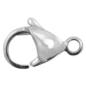 Stainless Steel - Rostfreiem Stahl Schmuckzubeh&ouml;r Karabinerverschluss 15mm Antik silber