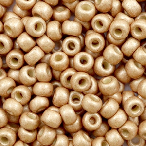 Miyuki Rocailles 6/0 Duracoat galvanized matte champagne 6-4204F