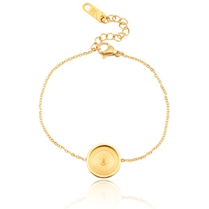 Polaris Steel Armband f&uuml;r 12mm Cabochon Gold