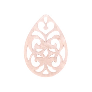 Resin Anh&auml;nger Tropfen Barock 38x27mm Delicacy rose