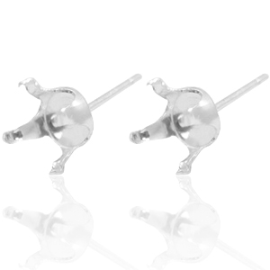 925 Silber Zubeh&ouml;r Ohrstecker mit Fassung f&uuml;r Swarovski SS29 (6mm) Silber