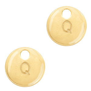 Basic quality Metall Anh&auml;nger Initiale Q Gold (Nickelfrei)