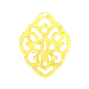 Resin Anh&auml;nger Rhombus Barock Sunshine yellow