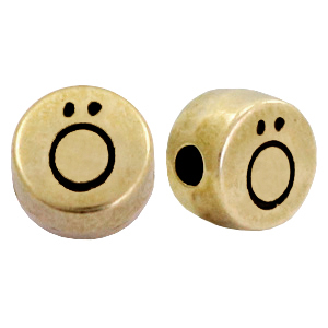 Metall Perlen Buchstabe DQ &Ouml; Antik bronze (Nickelfrei)