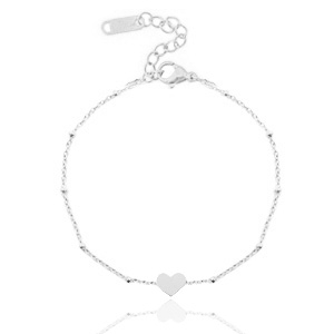 Armb&auml;nder aus Stainless Steel - Rostfreiem Stahl Ketten Herz &hearts; Silber