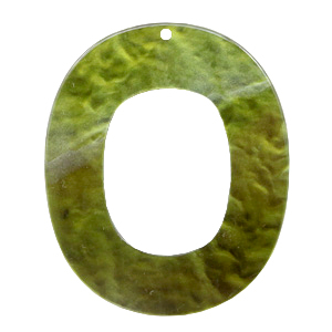 Resin Anh&auml;nger Oval 48x40mm Olive green