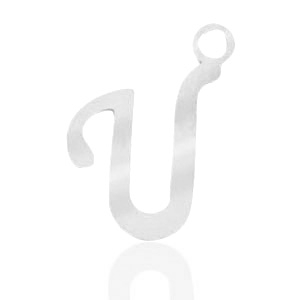 Stainless Steel - Rostfrei Stahl Anh&auml;nger Initial U Silber