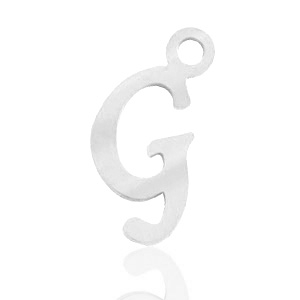 Stainless Steel - Rostfrei Stahl Anh&auml;nger Initial G Silber