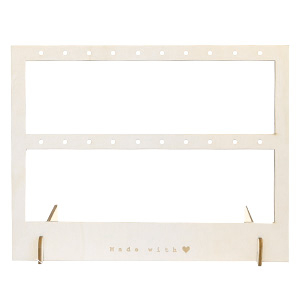 Schmuckdisplay Bambus f&uuml;r Ohrringe zwei Reihen "made with &hearts;" Natural (nat&uuml;rliche Farbe Bambus)