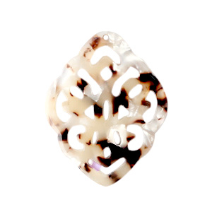 Resin Anh&auml;nger Rhombus Barock Mixed beige brown