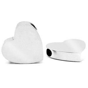 Stainless Steel - Rostfrei Stahl Perlen Herz Silber