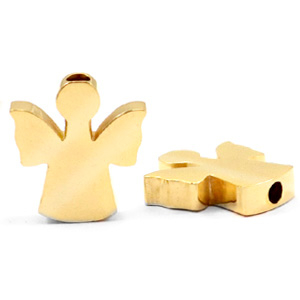 Stainless Steel - Rostfrei Stahl Perlen Engel Gold