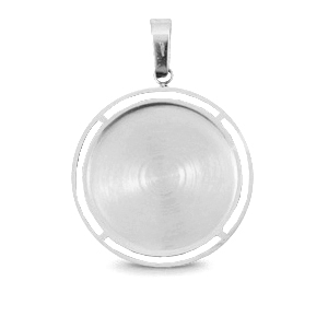 Polaris Steel Anh&auml;nger aus Stainless Steel mit Fassung f&uuml;r 20mm Cabochon Silber