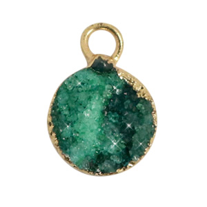 Naturstein Anh&auml;nger 10mm Eden green-gold