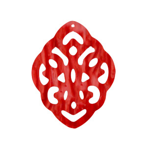 Resin Anh&auml;nger Rhombus Barock Chilli red