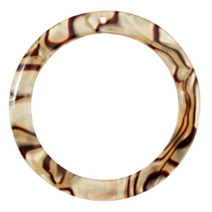 Resin Anh&auml;nger rund 35mm Incense beige pearl