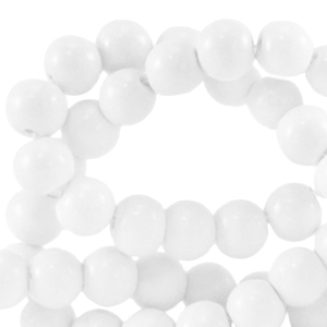 8 mm Glasperlen opaque Bright white