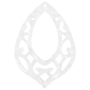 Resin Anh&auml;nger Barock Tropfen Bright white