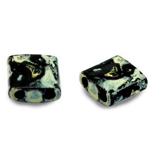 Miyuki Perlen tila 5x5mm Opaque picasso black TL-4511