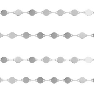 Stainless Steel - Rostfrei Stahl Schmuckzubeh&ouml;r Gliederkette Coin Silber