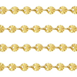 Stainless Steel - Rostfrei Stahl Schmuckzubeh&ouml;r Gliederkette rund Gold