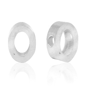 Stainless Steel - Rostfrei Stahl Perlen Buchstaben O Silber