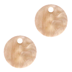 Resin Anh&auml;nger rund 12mm Beige brown