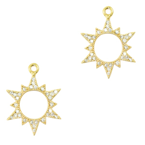 Zirkonia Anh&auml;nger Sonne Gold