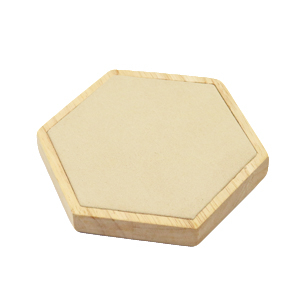 Schmuckdisplay Hexagon Holz mit Imitat Wildleder f&uuml;r verschiedener Schmuck Natural-beige