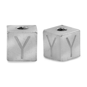 Stainless Steel - Rostfreiem Stahl Perlen Buchstaben Y Silber