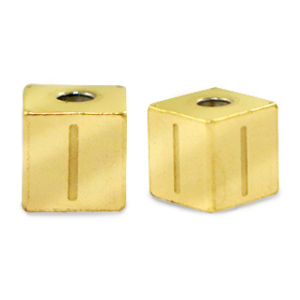 Stainless Steel - Rostfrei Stahl Perlen Buchstaben I Gold