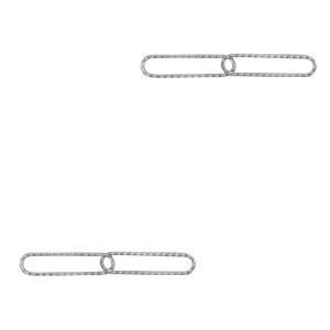 Stainless Steel - Rostfrei Stahl Anh&auml;nger/Zwischenst&uuml;ck glieder doppelt Oval Silber