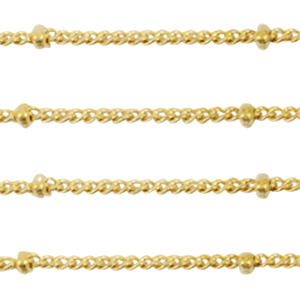 Stainless Steel - Rostfrei Stahl Schmuckzubeh&ouml;r Gliederkette Gourmet Glieder Kugel Gold
