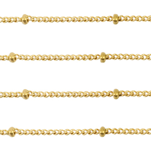 Stainless Steel - Rostfrei Stahl Schmuckzubeh&ouml;r Gliederkette Gourmet Glieder Kugel Gold