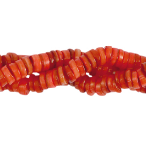 Muschel Perlen Disc 7mm Coral red