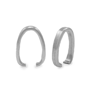 Stainless Steel - Rostfrei Stahl Schmuckzubeh&ouml;r Collierschlaufe oval f&uuml;r Anh&auml;nger 13x9mm Silber