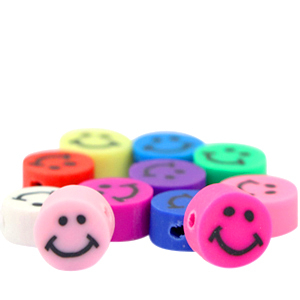 Polymer Perlen Smiley Multicolour