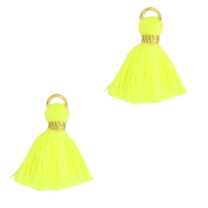 Perlen Quaste 1.5cm Gold-neon yellow