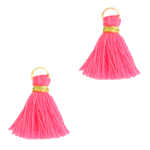 Perlen Quaste 1.5cm Gold-neon pink