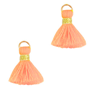 Perlen Quaste 1.5cm Gold-neon peach