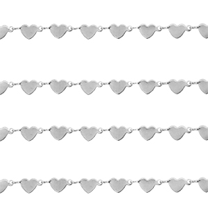 Stainless Steel - Rostfrei Stahl Schmuckzubeh&ouml;r Gliederkette Herz Silber